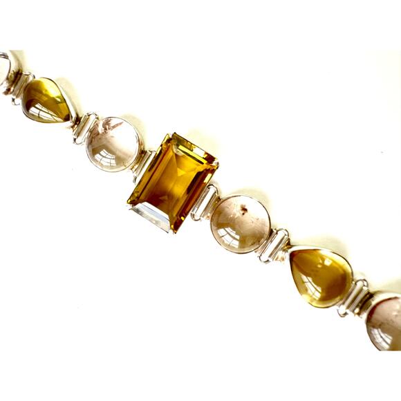 Lemon Quartz Stunning Bracelet Handmade Sterling Silver Rutile Quartz - Picture 9 of 10